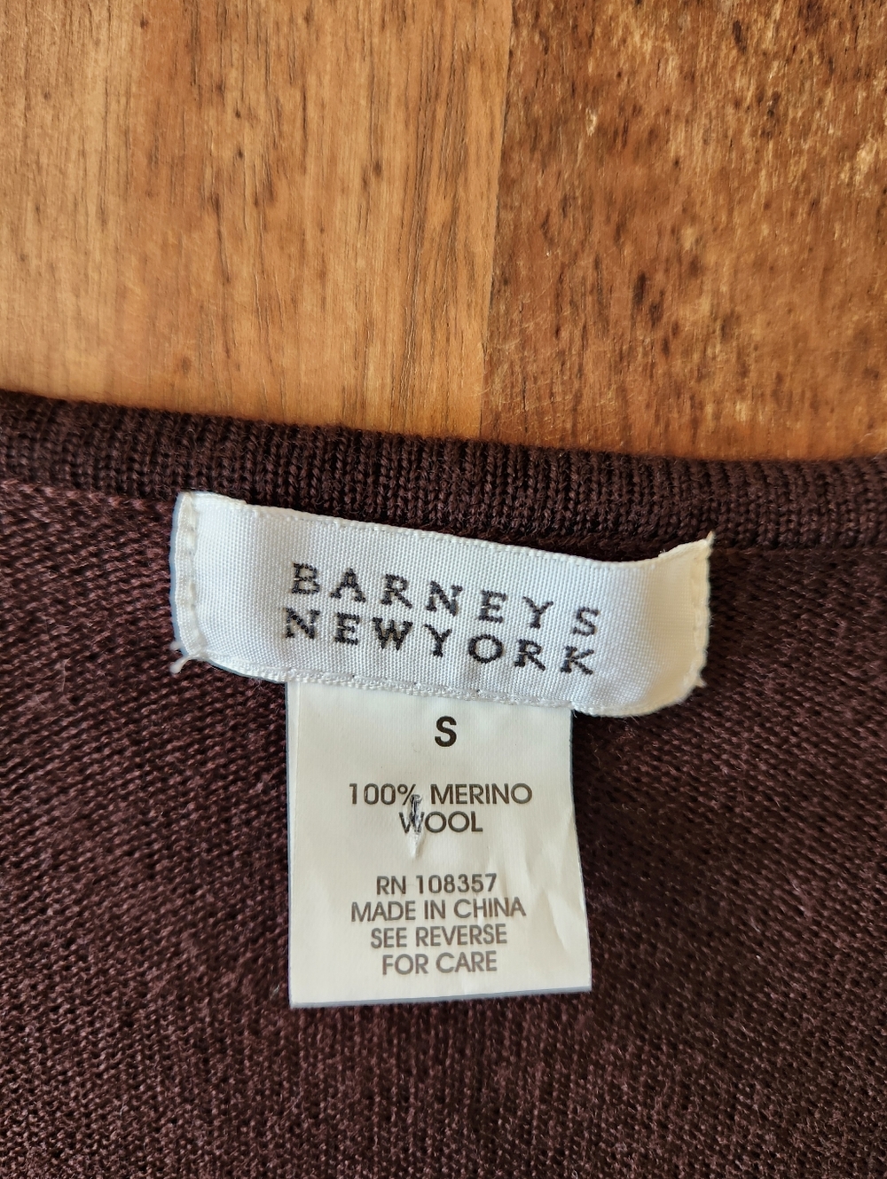 Barneys New York VINTAGE Brown Long-Sleeve 100% Merino Wool Knit Dress S - Picture 8 of 9